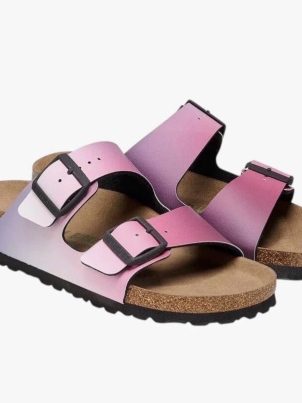 NWT Birkenstock Arizona Narrow Fit Birko Flor Vegan Ombre Pink/Purple sz 40